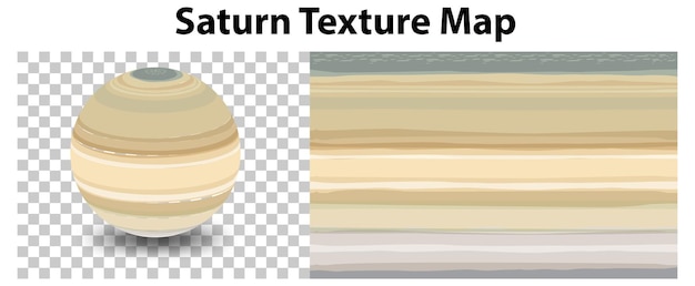 Free vector saturn planet on transparent with saturn texture map