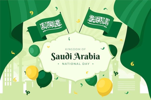 Vettore gratuito sfondo della festa nazionale saudita