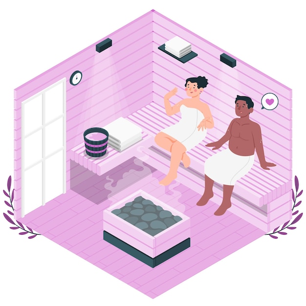 Vettore gratuito illustrazione di concetto di sauna