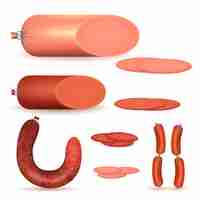 Free vector sausages and wieners realistic set