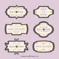 Free vector save the date badges