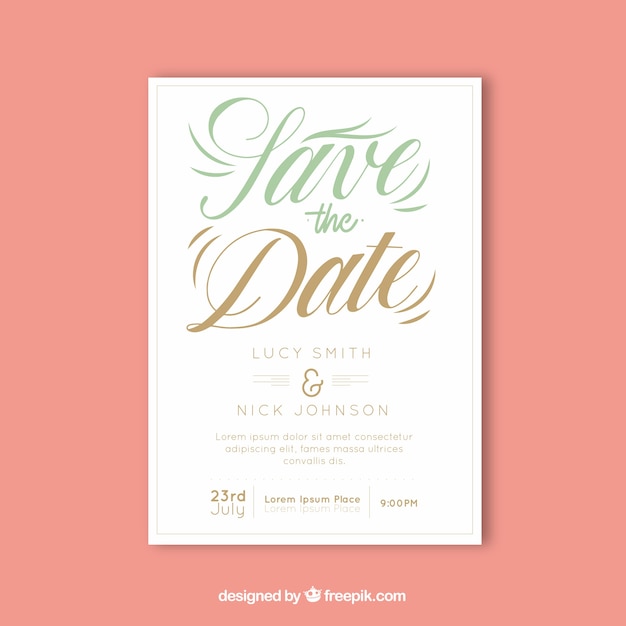 Free vector save the date card invitation