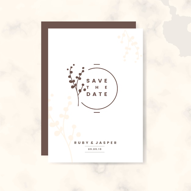 Save the date card vector