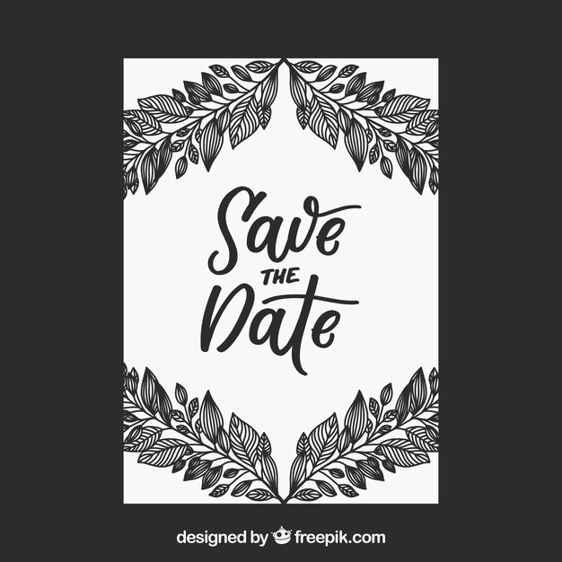 Free vector save the date card with colorful flowers