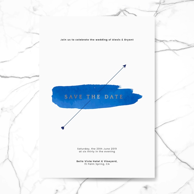 Free vector save the date invitation card vector