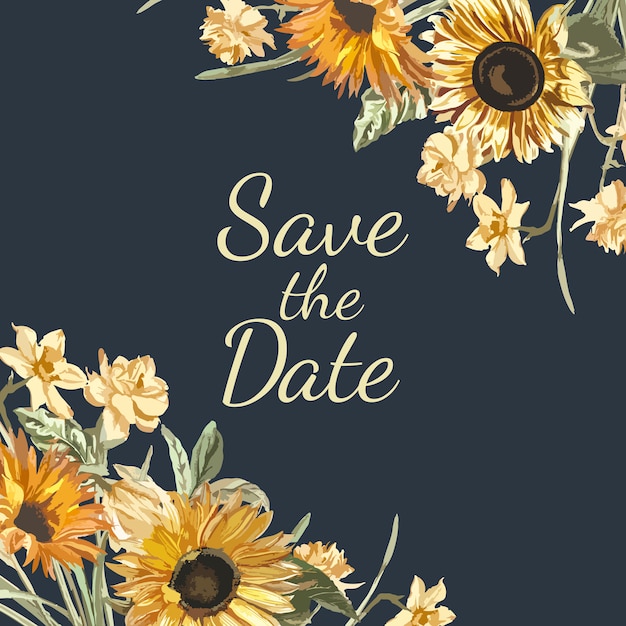 Save the date invitation mockup vector