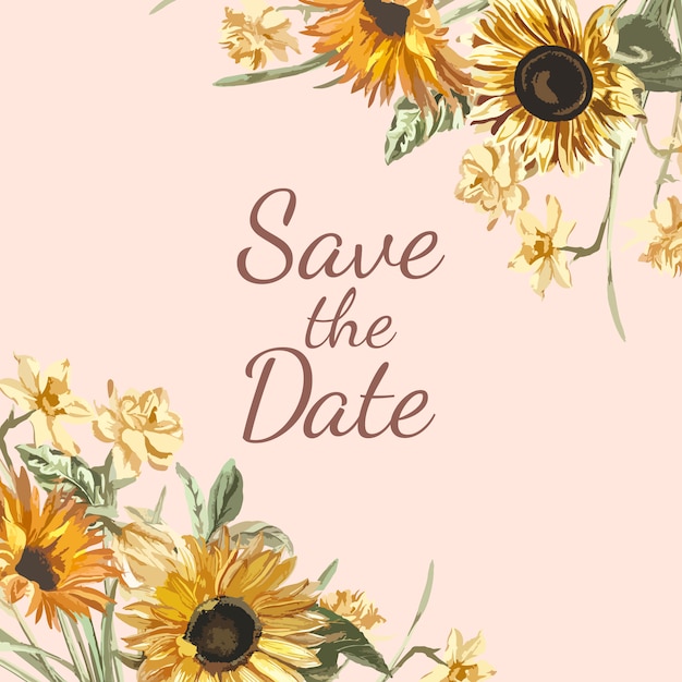 Save the date invitation mockup vector