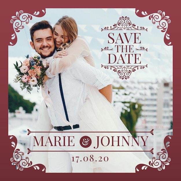 Save the date invitation with photo