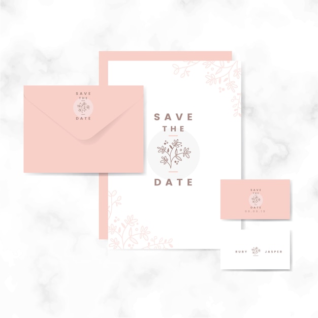 Free vector save the date layout set vector