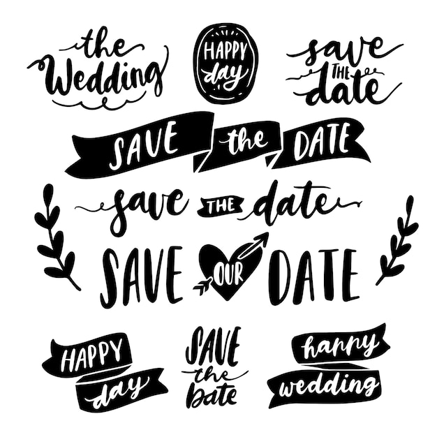 Save the date lettering collection concept