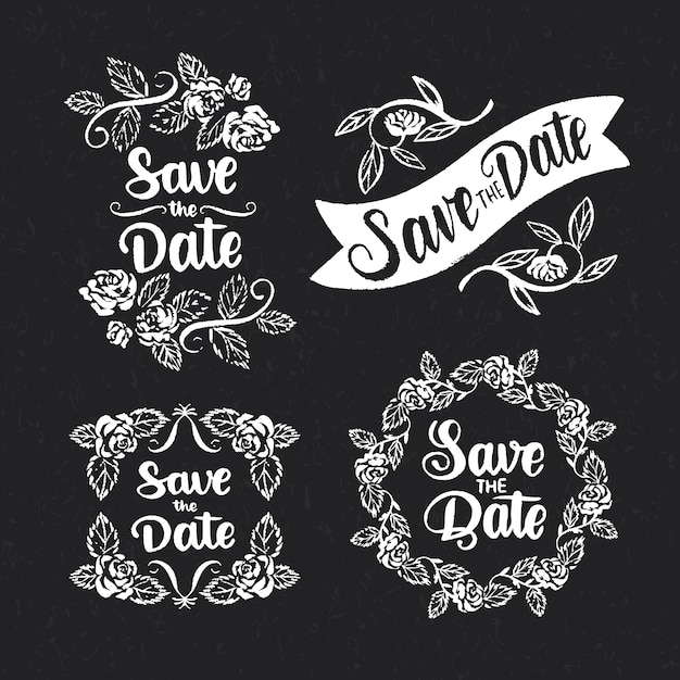 Save the date lettering collection concept