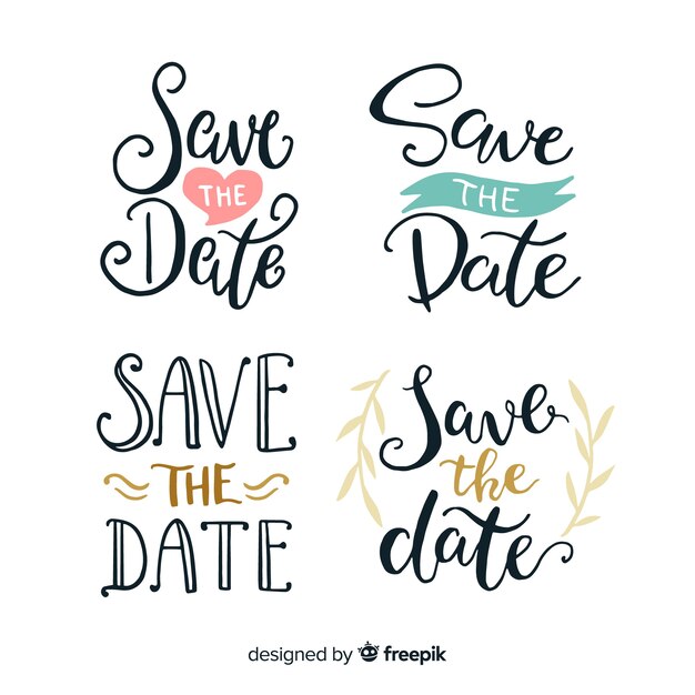 Save the date lettering collection