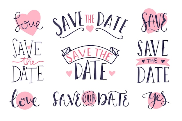 Save the date lettering collection