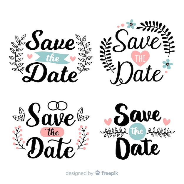 Save the date lettering collection