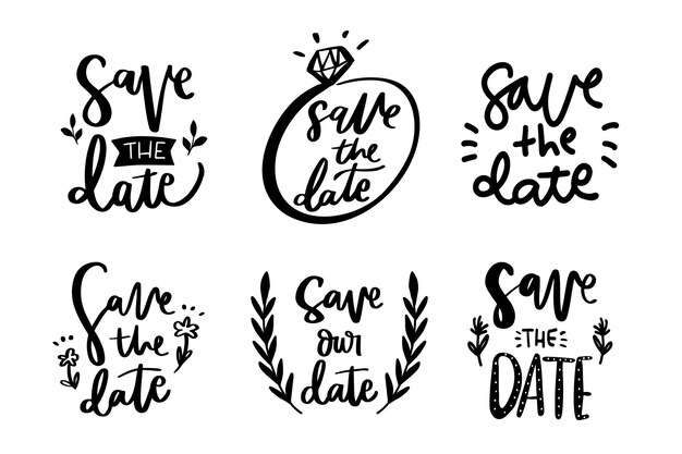 Save the date lettering collection