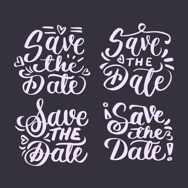 Save the date lettering collection