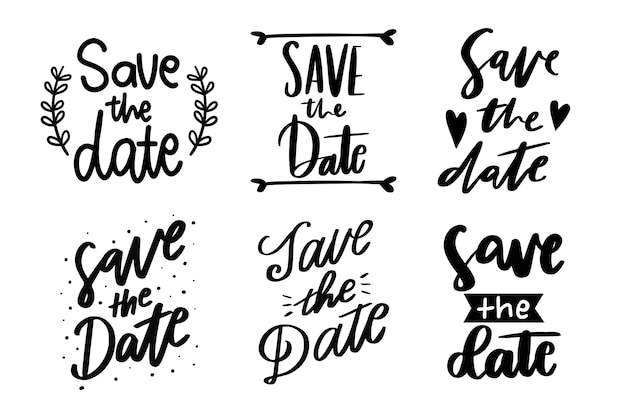 Save the date lettering collection