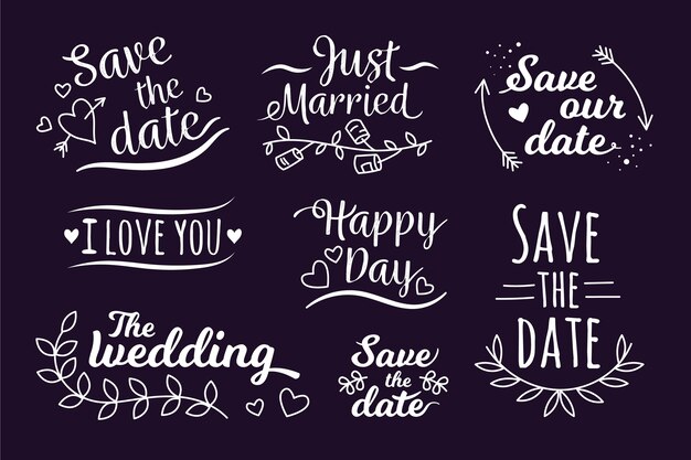 Save the date lettering collection