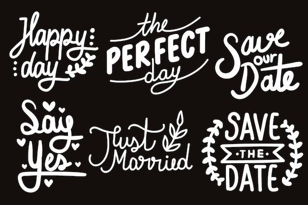 Free vector save the date lettering collection