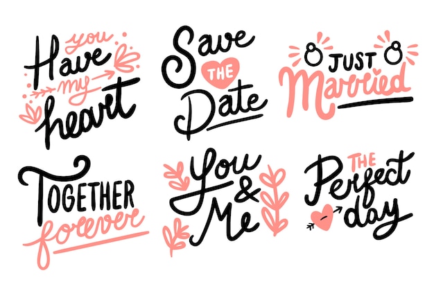 Free vector save the date lettering collection