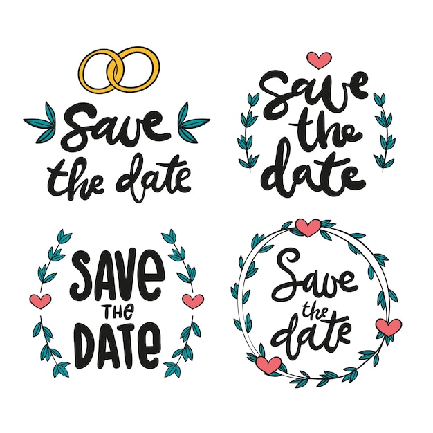 Save the date lettering collection