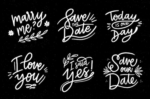 Free vector save the date lettering collection