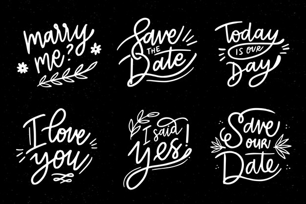 Save the date lettering collection