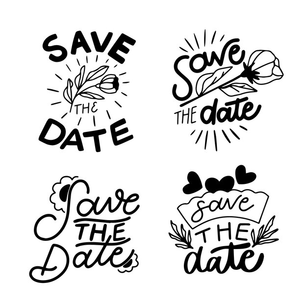 Save the date lettering collection