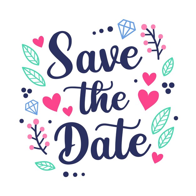Save the date lettering concept