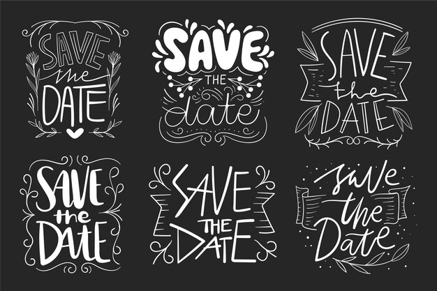 Save the date lettering design