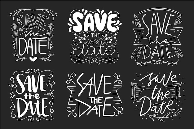 Save the date lettering design