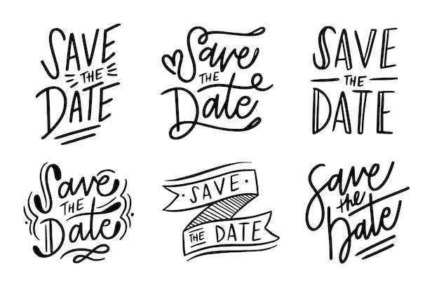 Save the date lettering pack