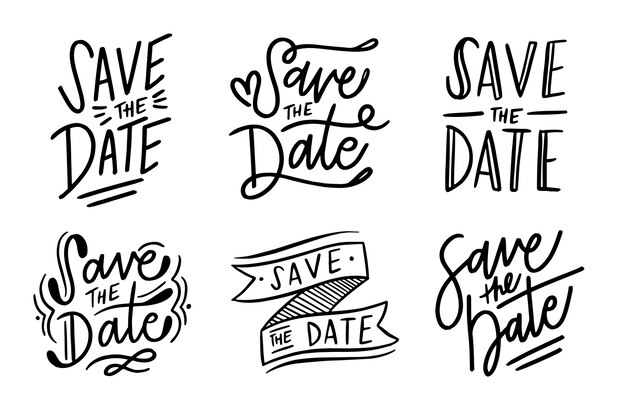 Save the date lettering pack