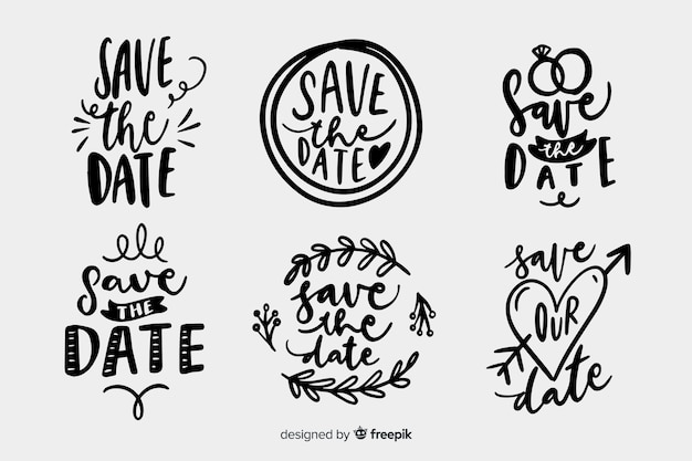 Save the date lettering set