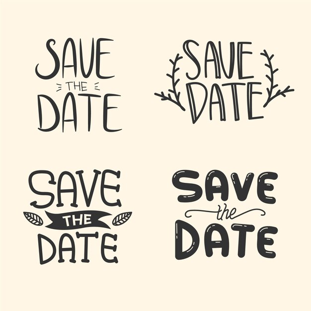 Save the date lettering set