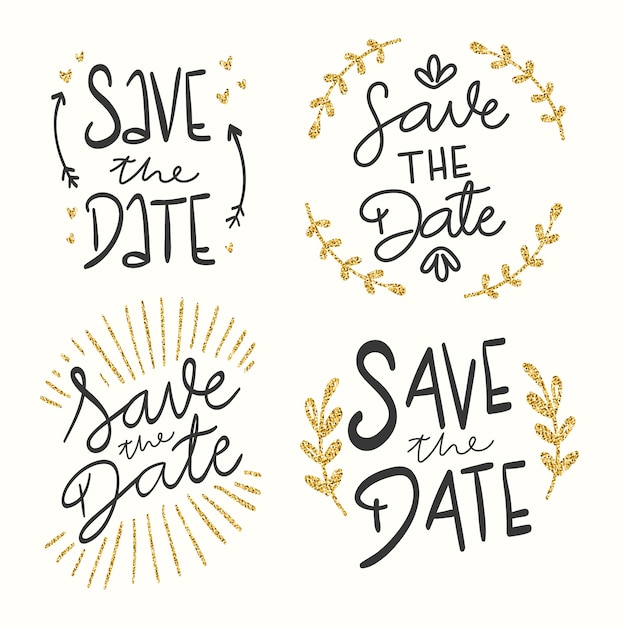 Save the date lettering set