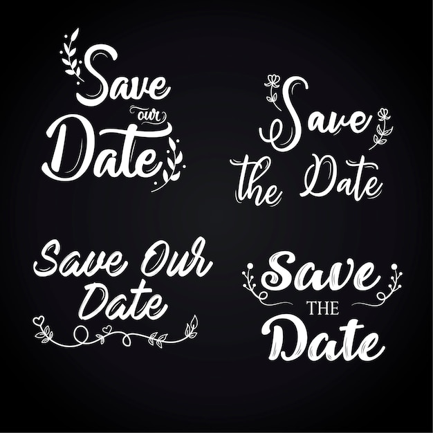 Save the date lettering set