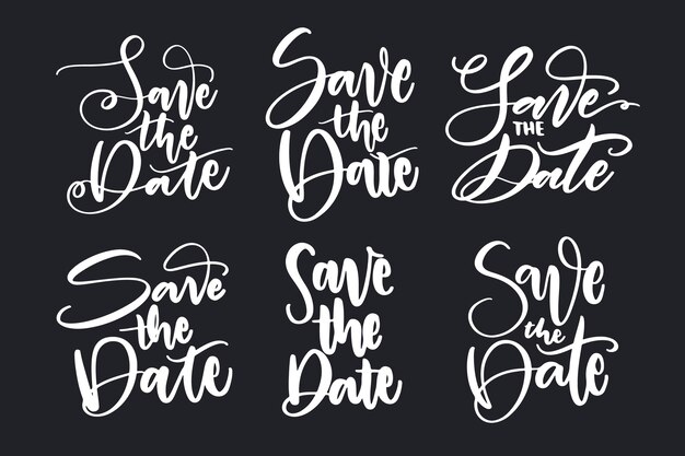 Free vector save the date lettering set