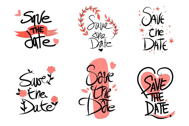 Save the date lettering theme