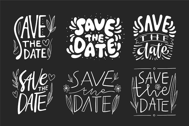 Save the date lettering theme