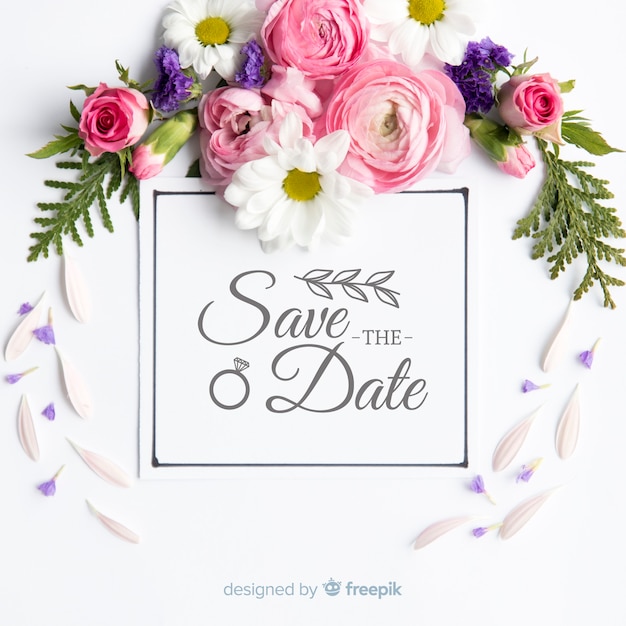 Save the date lettering with photo