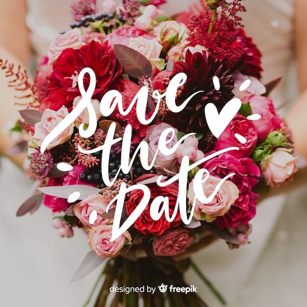 Save the date lettering with photo