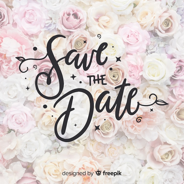 Save the date lettering with photo