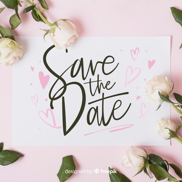 Save the date lettering with photo