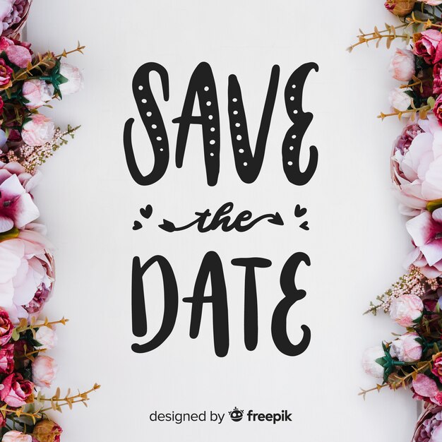 Save the date lettering with photo