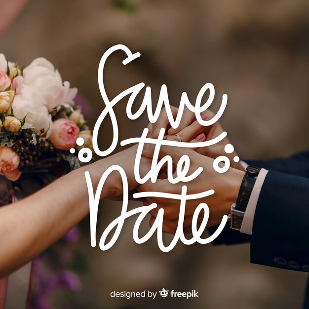 Save the date lettering with photo