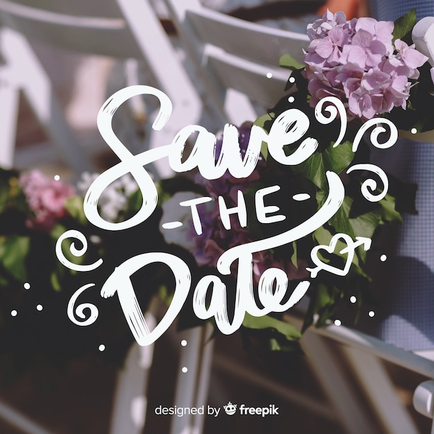 Save the date lettering with photo