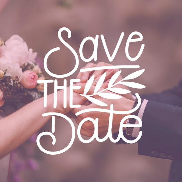 Save the date lettering with photo