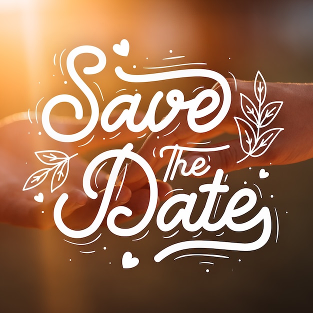 Save the date lettering with photo