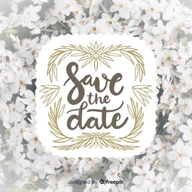 Save the date lettering with photo